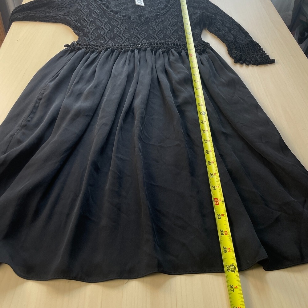 Vintage Diane Von Furstenberg Crochet Knit‎ Viscose Silk Dress Black Size Medium - Picture 11 of 11